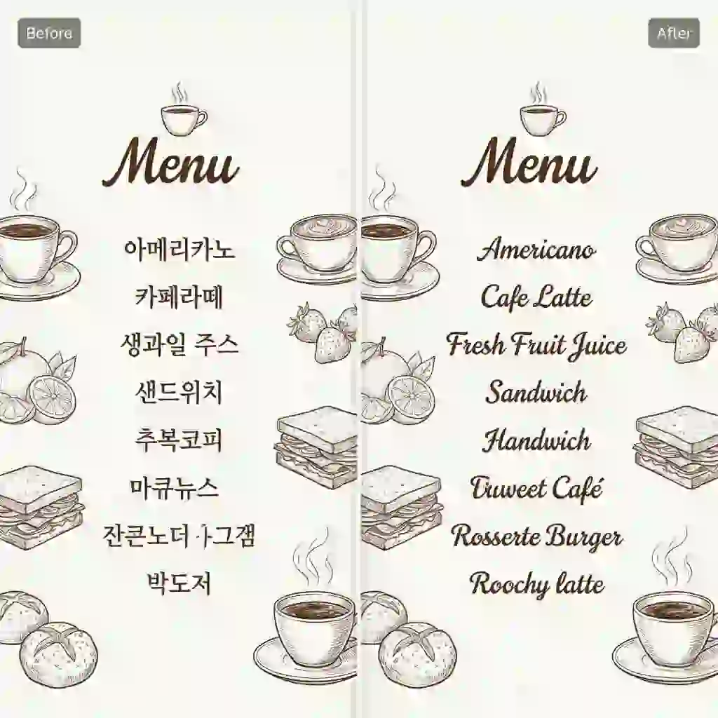 Ai Image Translator operates as a korean to english image translator, detecting text areas, translating Korean strings, and reinserting English content seamlessly so the final image looks consistent, polished, and professional.