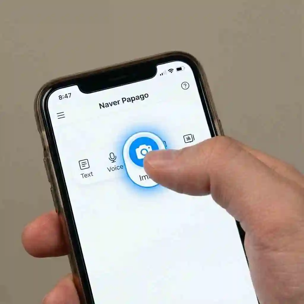 Selecting the camera icon and granting permissions activates a korean to english image translator mode, allowing real‑time capture, OCR extraction, and immediate English overlays for fast, accurate understanding.