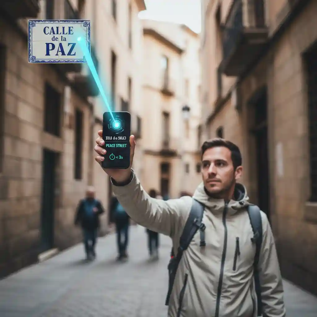 A stopwatch beside a smartphone demonstrates speed testing to choose the best image translator, tracking camera capture, OCR, and render time from launch to final output to ensure fast, reliable real‑time photo translation.