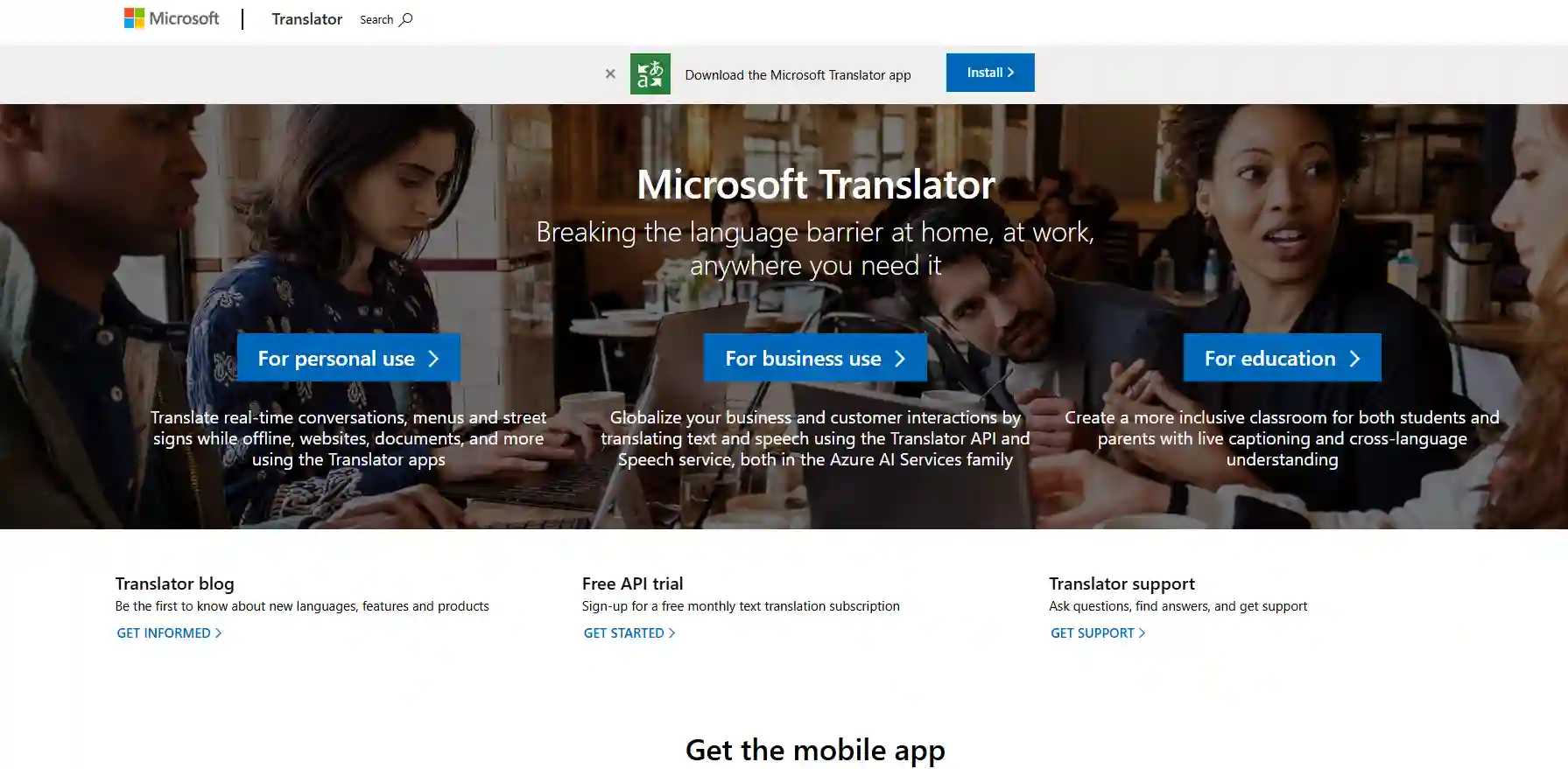 Microsoft Translator interface applied to translate german image to english in business contexts, showing Office integration, accurate terminology, and dependable recognition for emails and internal documents.
