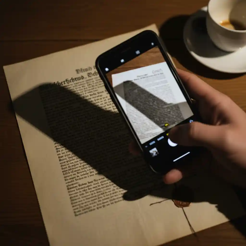 Examples of bad photo habits that hinder efforts to translate german image to english, including tilted angles, blur, shadows, and glare that distort letters, reducing recognition accuracy and causing downstream translation errors.