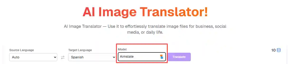 Example of OCR translation showing how to translate from an image into plain text, supporting over one hundred languages and handling printed content and clear handwriting with dependable accuracy.