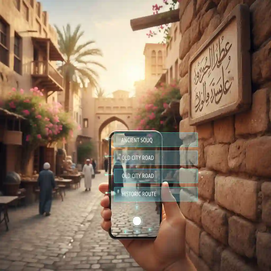 Collage of signs and restaurant menus translated to English, showing travelers use OCR to translate arabic from image quickly, improving wayfinding, ordering, and comprehension across varied lighting, angles, and decorative fonts.