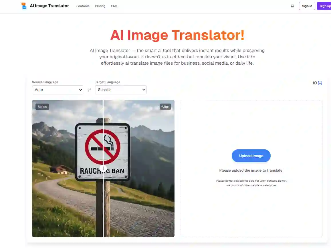 Ai Image Translator interface processing complex Arabic menu layout, with specialized models that translate arabic from image precisely while preserving typography, alignment, and structure for trustworthy dining decisions.
