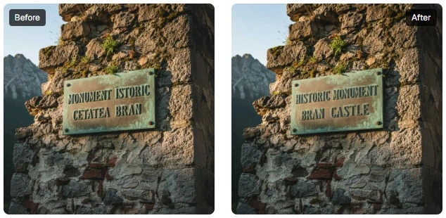 AI Image Translator creating clean, design‑preserving results compared to typical tools; complements yandex translate image by rebuilding layout, erasing text, and perfectly re‑typesetting translations.