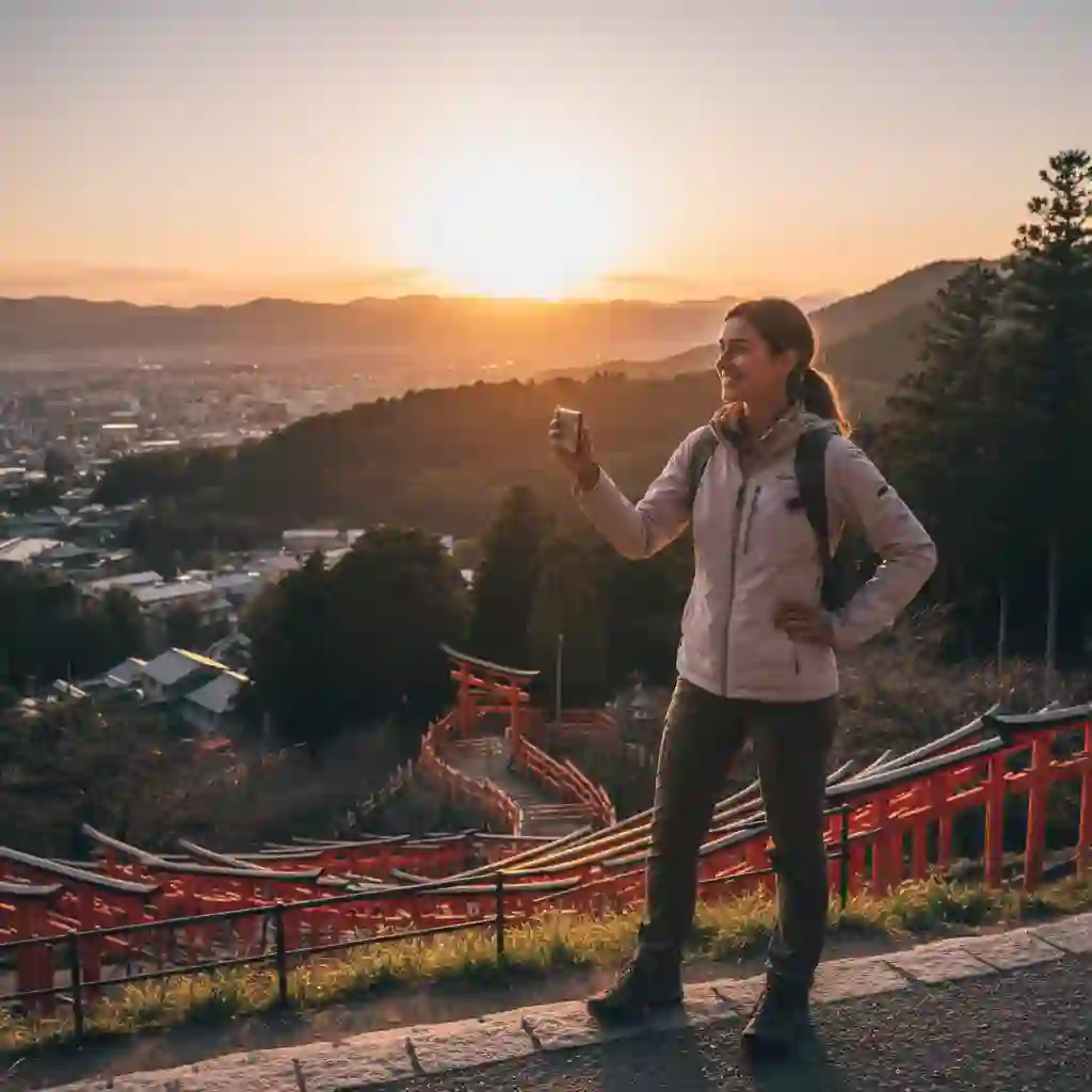 Traveler explores Japan confidently after using a kanji translator image to scan signs and menus, gaining instant understanding and independence, turning language barriers into smooth, informed experiences throughout the trip.