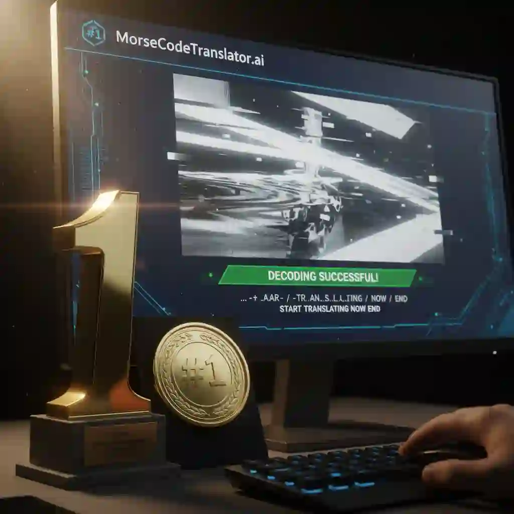 Graphic naming the overall winner among image morse code translator tools, emphasizing superior OCR accuracy, spacing recognition, and dependable English decoding from varied visual sources and photographs.