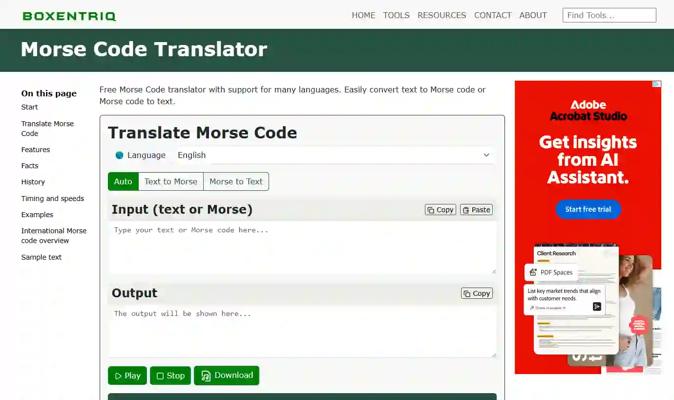 Boxentriq platform highlighting an image morse code translator with interactive visual feedback, synchronized audio, and educational tools that make decoding Morse from images intuitive and engaging.