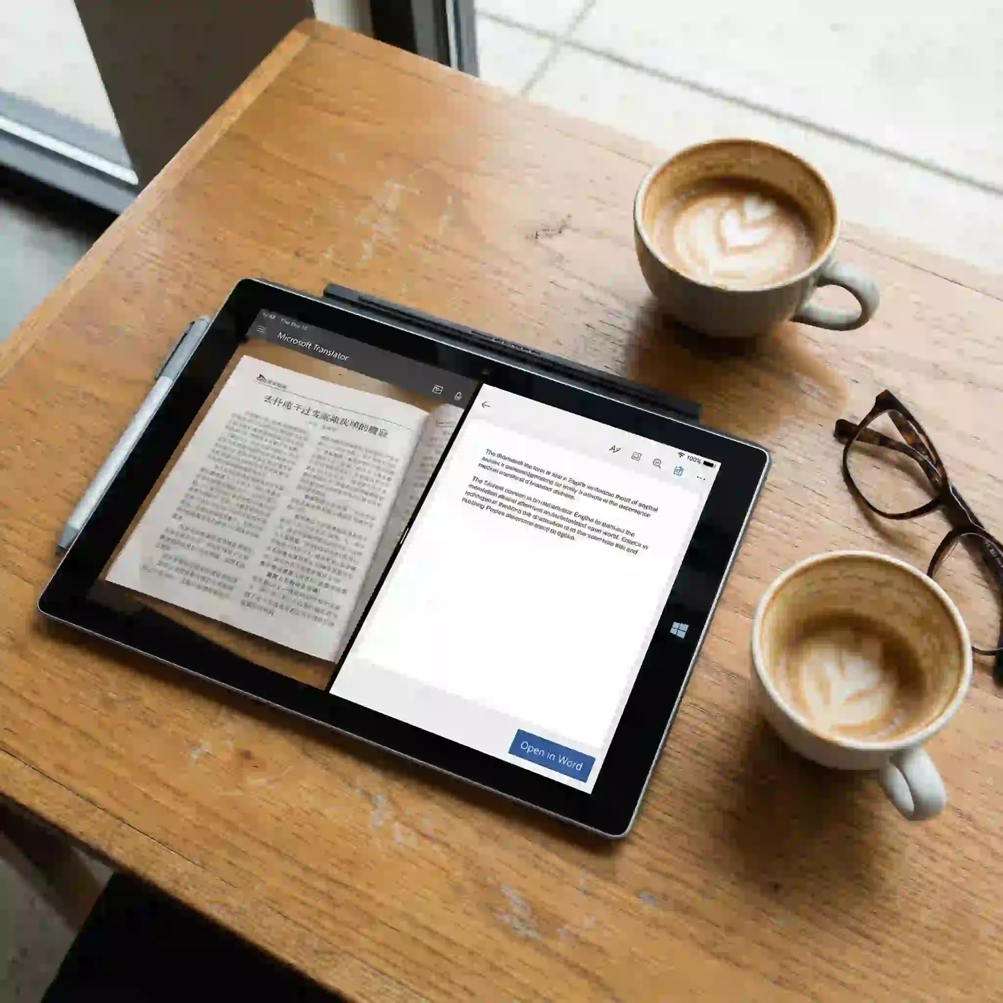 Interface of Microsoft Translator used as a chinese image translator for business, translating Chinese text in screenshots and scanned documents with stable OCR, Office integration, and review workflows suited to professional environments.